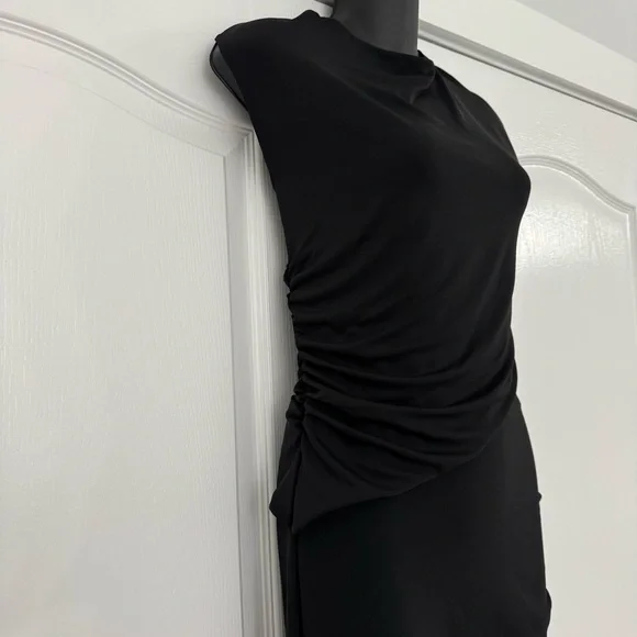 Anthropologie Sleeveless Black Cutout Knit Midi Dress L NWT $158